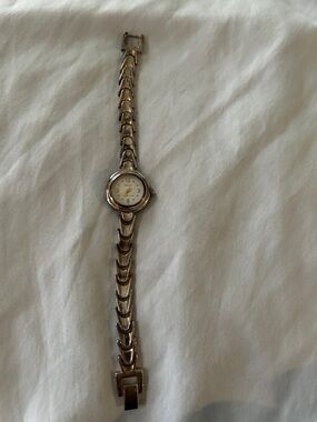 Classic Silver-Tone Women's Bracelet Watch with White Dial